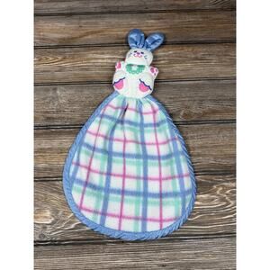 Vintage Fisher Price Bunny Rabbit Lovey Purple / Pink / Plaid Security Blanket